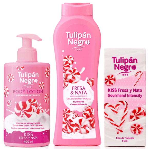 Set 3 Tulipan Fresa Y Nata
