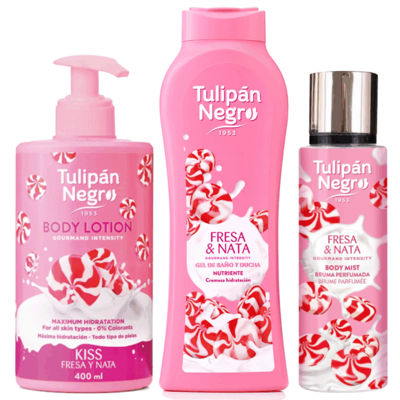 Set 3 Tulipan Fresa Y Nata