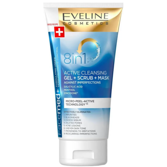 Gel + Scrub + Masca 8IN1 Facial EVELINE 150ml