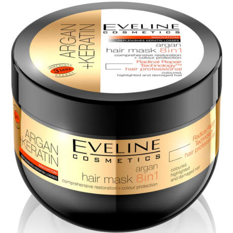 Masca de Par 8in1 Regeneratoare Keratina+Argan EVELINE 300ml