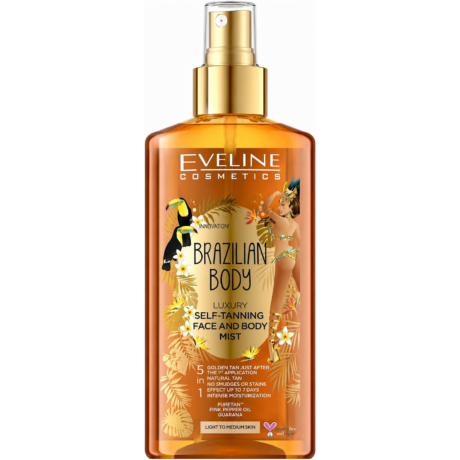 Spray Iluminator cu Particule de Aur pentru Corp Brazilian Body Luxury EVELINE 150ml